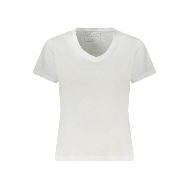 GUESS JEANS T-SHIRT MANICHE CORTE DONNA BIANCO GUESS JEANS T-SHIRT MANICHE CORTE DONNA BIANCO
