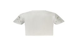 GUESS JEANS T-SHIRT MANICHE CORTE DONNA BIANCO
