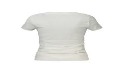GUESS JEANS T-SHIRT MANICHE CORTE DONNA BIANCO