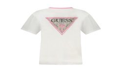 GUESS JEANS T-SHIRT MANICHE CORTE DONNA BIANCO