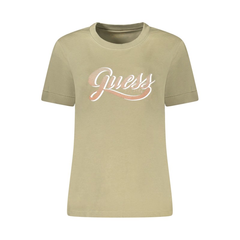 GUESS JEANS T-SHIRT MANICHE CORTE DONNA VERDE GUESS JEANS T-SHIRT MANICHE CORTE DONNA VERDE