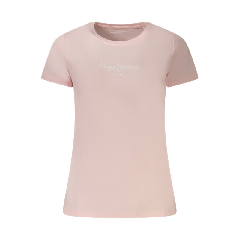 PEPE JEANS T-SHIRT MANICHE CORTE DONNA ROSA PEPE JEANS T-SHIRT MANICHE CORTE DONNA ROSA