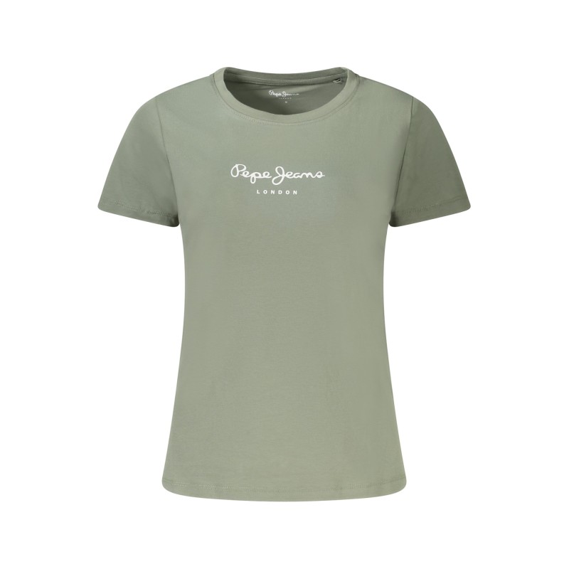 PEPE JEANS T-SHIRT MANICHE CORTE DONNA VERDE PEPE JEANS T-SHIRT MANICHE CORTE DONNA VERDE