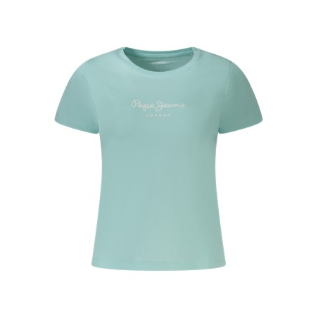 PEPE JEANS T-SHIRT MANICHE CORTE DONNA AZZURRO