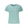 PEPE JEANS T-SHIRT MANICHE CORTE DONNA AZZURRO