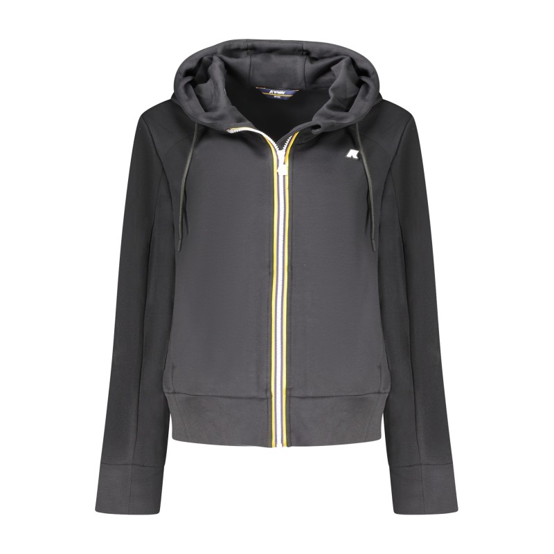 K-WAY FELPA CON ZIP DONNA NERO