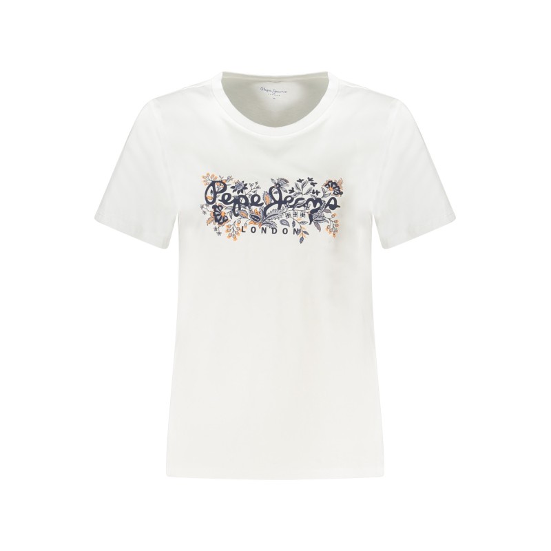 PEPE JEANS T-SHIRT MANICHE CORTE DONNA BIANCO PEPE JEANS T-SHIRT MANICHE CORTE DONNA BIANCO