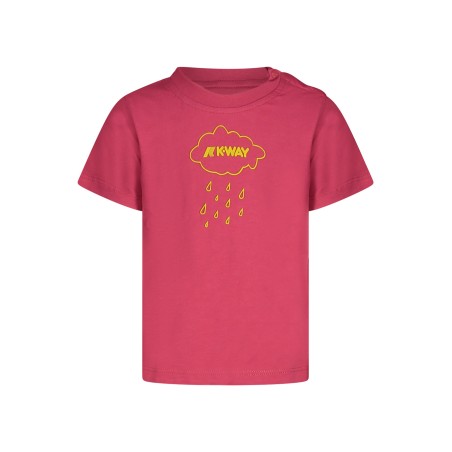 K-WAY T-SHIRT MANICHE CORTE BAMBINA ROSA
