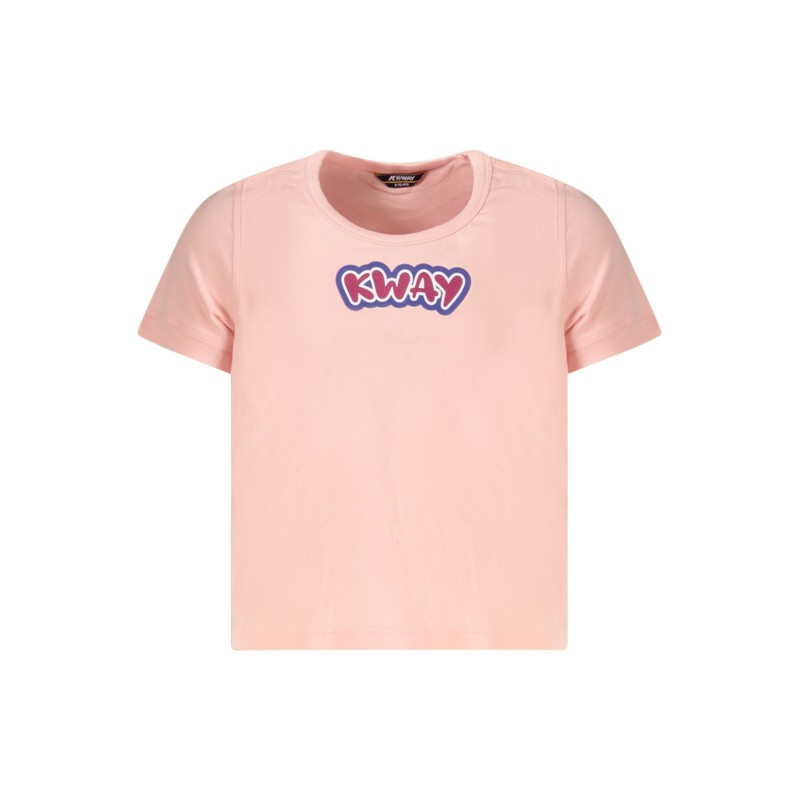 K-WAY T-SHIRT MANICHE CORTE BAMBINA ROSA K-WAY T-SHIRT MANICHE CORTE BAMBINA ROSA