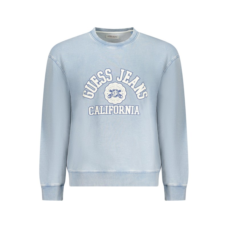 GUESS JEANS FELPA SENZA ZIP UOMO AZZURRO GUESS JEANS FELPA SENZA ZIP UOMO AZZURRO