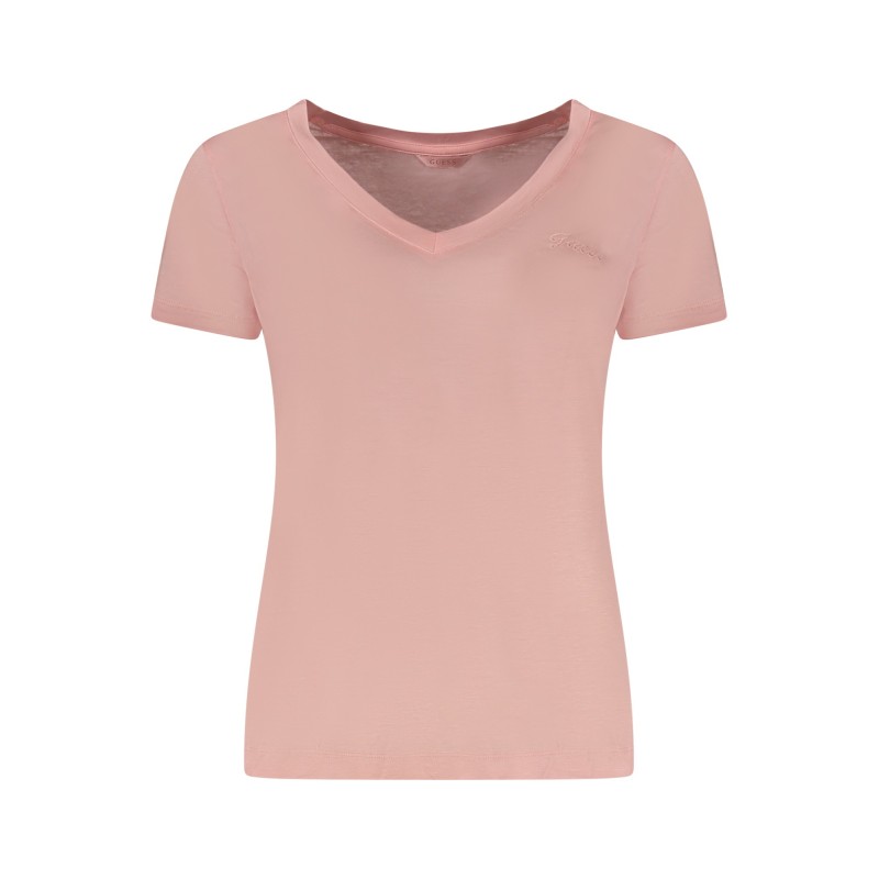 GUESS JEANS T-SHIRT MANICHE CORTE DONNA ROSA