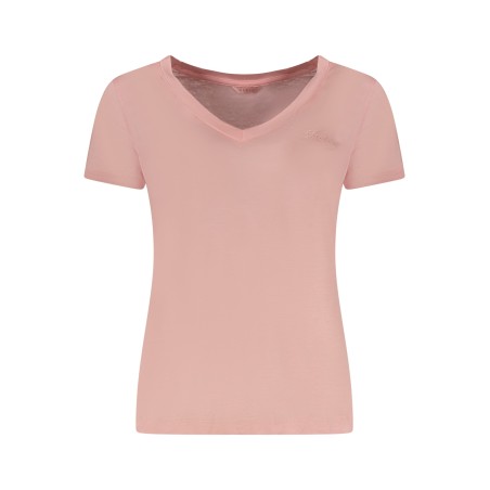 GUESS JEANS T-SHIRT MANICHE CORTE DONNA ROSA