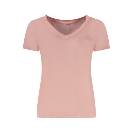 GUESS JEANS T-SHIRT MANICHE CORTE DONNA ROSA