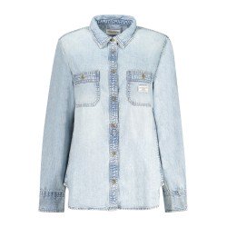 GUESS JEANS CAMICIA MANICHE LUNGHE DONNA AZZURRO
