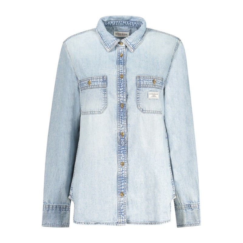 GUESS JEANS CAMICIA MANICHE LUNGHE DONNA AZZURRO GUESS JEANS CAMICIA MANICHE LUNGHE DONNA AZZURRO