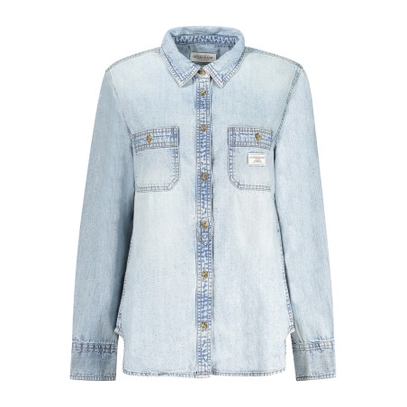 GUESS JEANS CAMICIA MANICHE LUNGHE DONNA AZZURRO