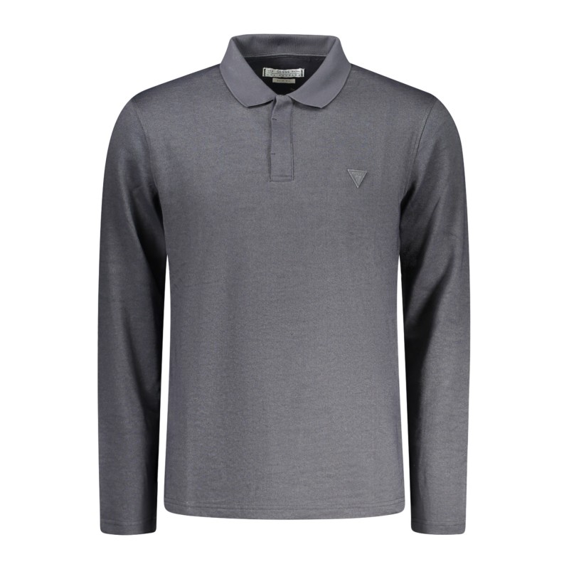 GUESS JEANS POLO MANICHE LUNGHE UOMO NERO