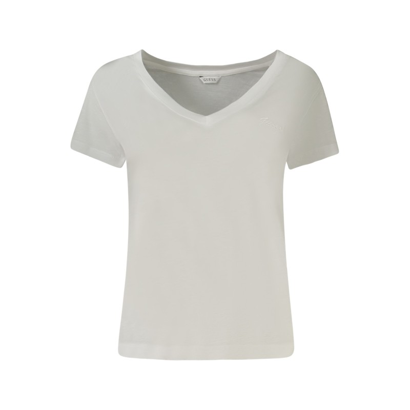 GUESS JEANS T-SHIRT MANICHE CORTE DONNA BIANCO GUESS JEANS T-SHIRT MANICHE CORTE DONNA BIANCO