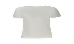 GUESS JEANS T-SHIRT MANICHE CORTE DONNA BIANCO
