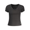 GUESS JEANS T-SHIRT MANICHE CORTE DONNA NERO