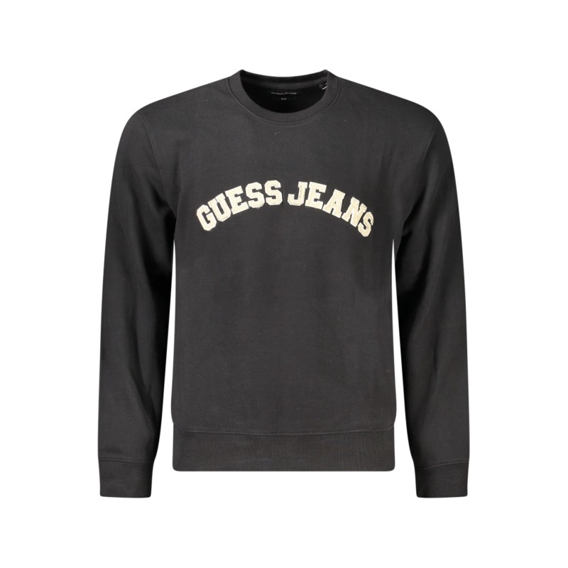 GUESS JEANS FELPA SENZA ZIP UOMO NERO GUESS JEANS FELPA SENZA ZIP UOMO NERO
