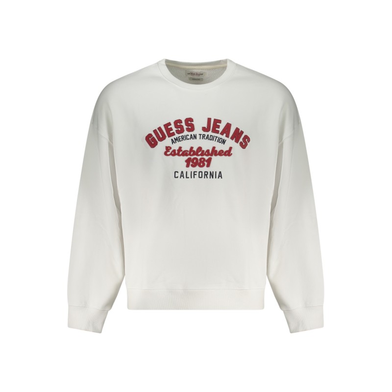 GUESS JEANS FELPA SENZA ZIP UOMO BIANCO GUESS JEANS FELPA SENZA ZIP UOMO BIANCO