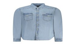 GUESS JEANS CAMICIA MANICHE LUNGHE UOMO AZZURRO