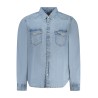 GUESS JEANS CAMICIA MANICHE LUNGHE UOMO AZZURRO