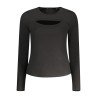 GUESS JEANS T-SHIRT MANICHE LUNGHE DONNA NERO