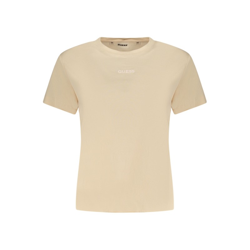 GUESS JEANS T-SHIRT MANICHE CORTE DONNA BEIGE GUESS JEANS T-SHIRT MANICHE CORTE DONNA BEIGE