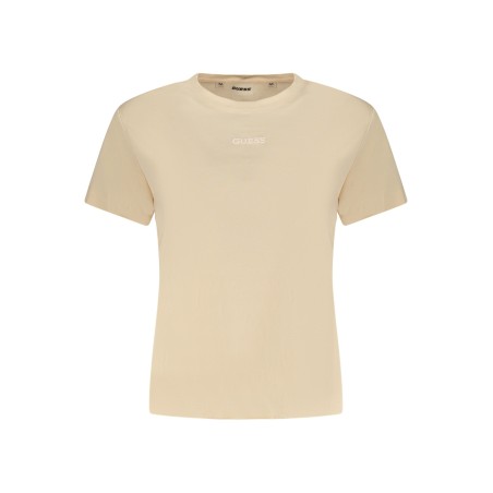 GUESS JEANS T-SHIRT MANICHE CORTE DONNA BEIGE