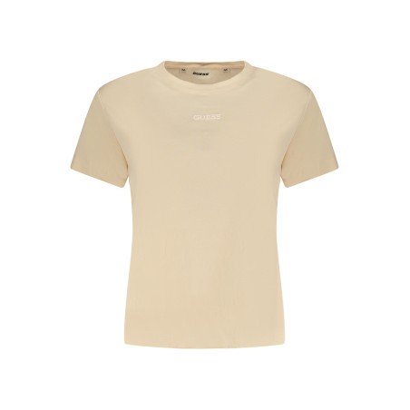 GUESS JEANS T-SHIRT MANICHE CORTE DONNA BEIGE