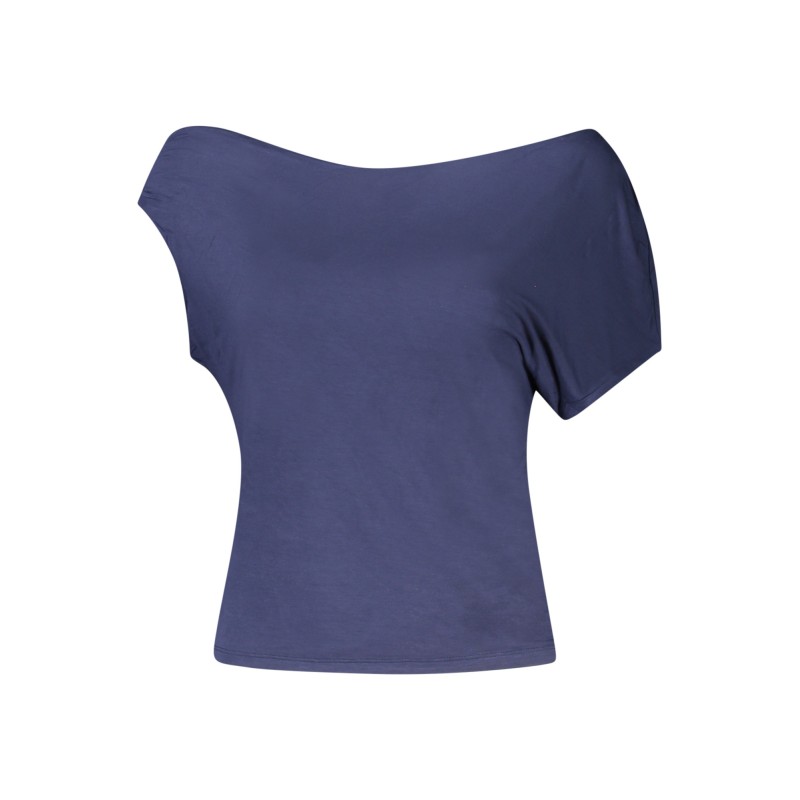 GUESS JEANS T-SHIRT MANICHE CORTE DONNA BLU GUESS JEANS T-SHIRT MANICHE CORTE DONNA BLU
