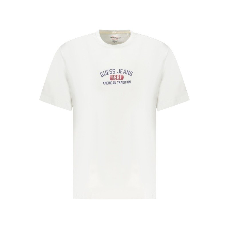 GUESS JEANS T-SHIRT MANICHE CORTE UOMO BIANCO
