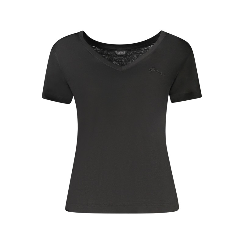 GUESS JEANS T-SHIRT MANICHE CORTE DONNA NERO GUESS JEANS T-SHIRT MANICHE CORTE DONNA NERO