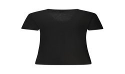 GUESS JEANS T-SHIRT MANICHE CORTE DONNA NERO