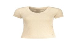 GUESS JEANS T-SHIRT MANICHE CORTE DONNA BEIGE