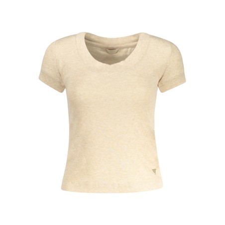 GUESS JEANS T-SHIRT MANICHE CORTE DONNA BEIGE