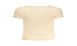 GUESS JEANS T-SHIRT MANICHE CORTE DONNA BEIGE