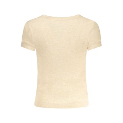 GUESS JEANS T-SHIRT MANICHE CORTE DONNA BEIGE