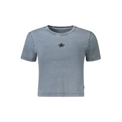 GUESS JEANS T-SHIRT MANICHE CORTE DONNA AZZURRO