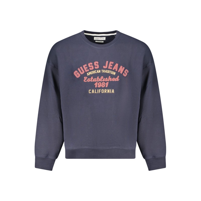 GUESS JEANS FELPA SENZA ZIP UOMO BLU GUESS JEANS FELPA SENZA ZIP UOMO BLU