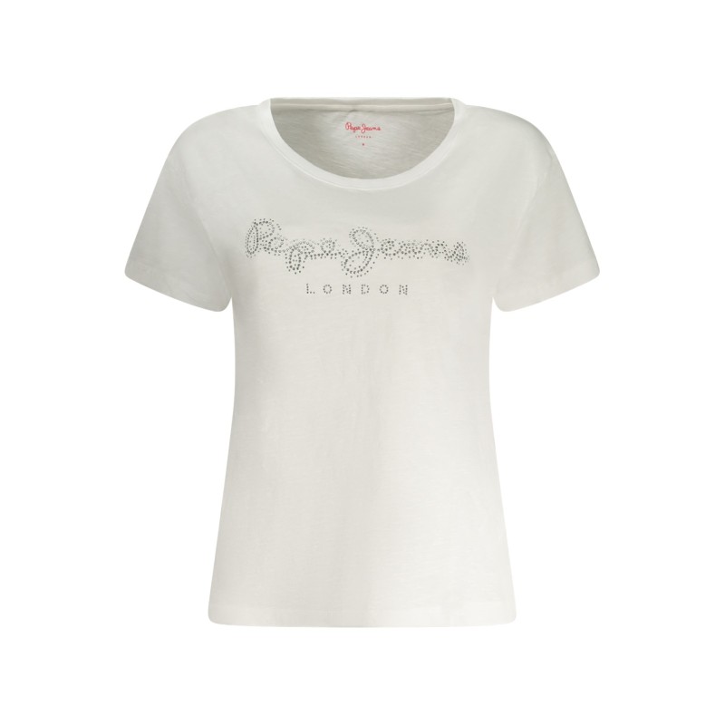 PEPE JEANS T-SHIRT MANICHE CORTE DONNA BIANCO PEPE JEANS T-SHIRT MANICHE CORTE DONNA BIANCO