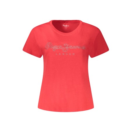 PEPE JEANS T-SHIRT MANICHE CORTE DONNA ROSSO