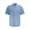 WRANGLER CAMICIA MANICHE CORTE UOMO AZZURRO