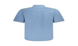 WRANGLER CAMICIA MANICHE CORTE UOMO AZZURRO