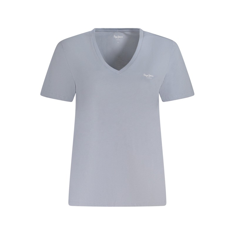 PEPE JEANS T-SHIRT MANICHE CORTE DONNA AZZURRO PEPE JEANS T-SHIRT MANICHE CORTE DONNA AZZURRO