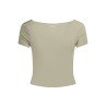 GUESS JEANS T-SHIRT MANICHE CORTE DONNA VERDE
