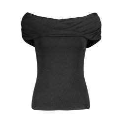 GUESS JEANS T-SHIRT MANICHE CORTE DONNA NERO