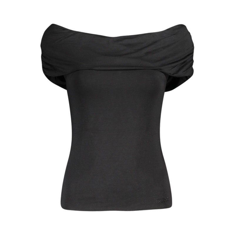 GUESS JEANS T-SHIRT MANICHE CORTE DONNA NERO GUESS JEANS T-SHIRT MANICHE CORTE DONNA NERO